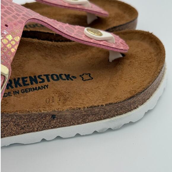 Birkenstock Women's Gizeh Thong Sandals Shiny Snake Rose Size US4 EU35 - Picture 7 of 8